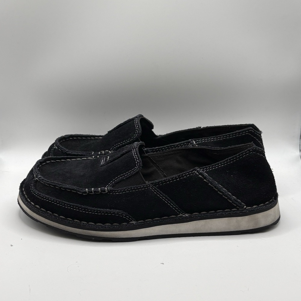 Ariat Crusier Womens Size 7.5B Black Suede Mocassin Boat Loafers Shoes 10027355